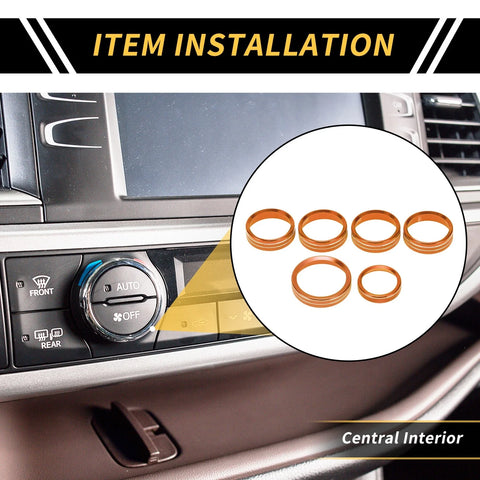 Ford F-150 XLT (2016-2019) Orange 1 Set Air Conditioning Button Cover Trim