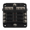 Car 6 Way Blade Fuse Box Holder with Fuses & Light Protection Cover (N/A)