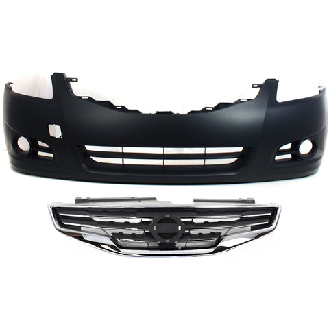 Front Bumper Cover Grille Kit For 2010-2012 Nissan Altima
