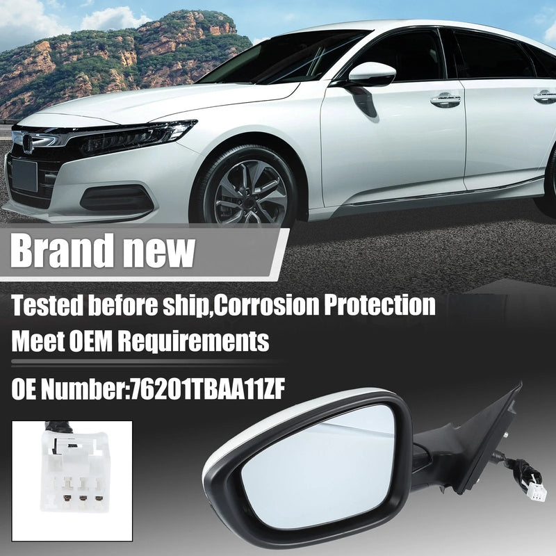 Honda Accord Left Side Door Mirror Assembly White (2018-2022)