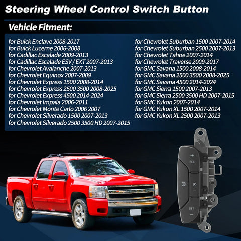 Silverado / Sierra Left Steering Wheel Cruise Control Switch (2007–2014)