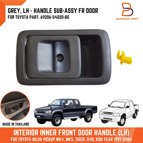 Toyota Hilux Ute LH Grey Inner Front Door Handle (1997-2004)