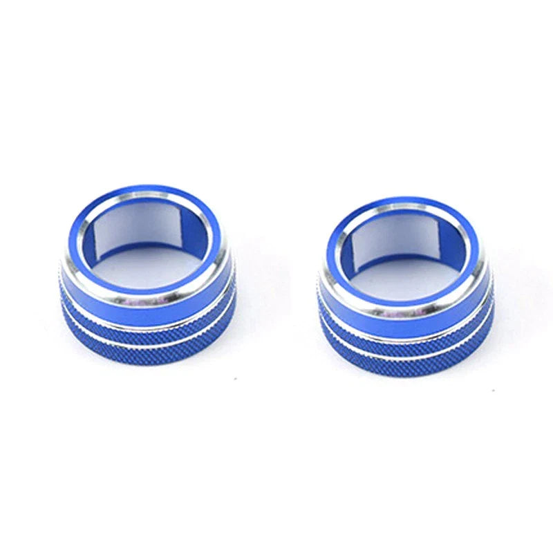 Toyota Camry Blue Aluminum AC Climate Control Knob Ring Covers (2018-2023)