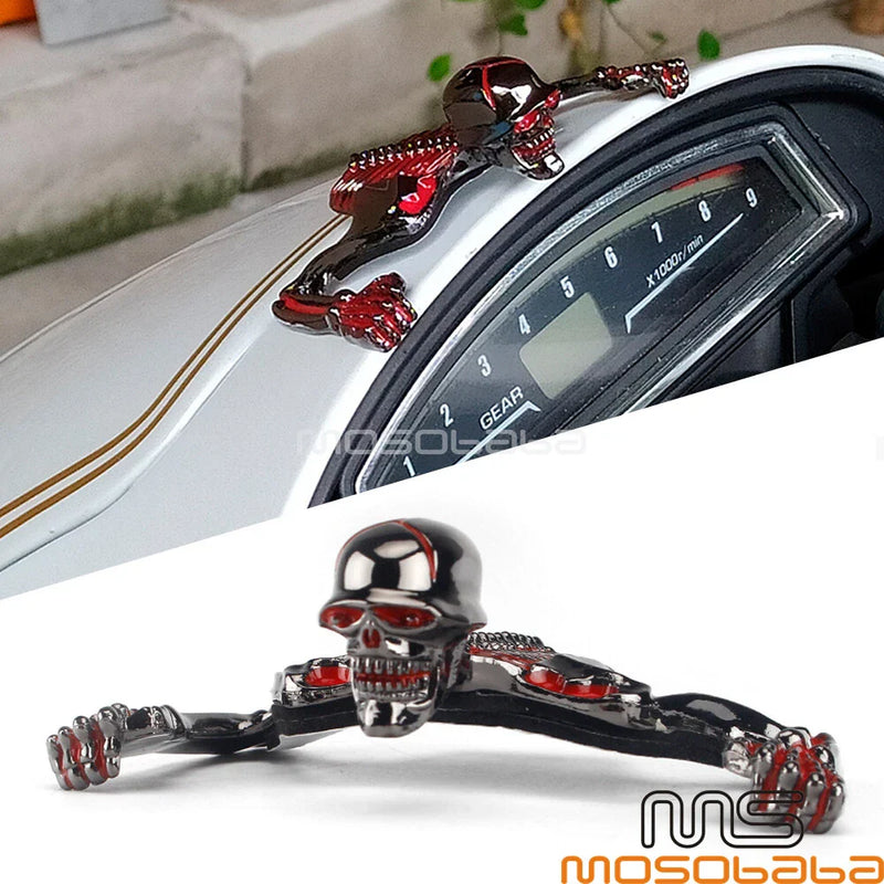 Harley Cruiser Skull Skeleton Headlight Fender Ornament