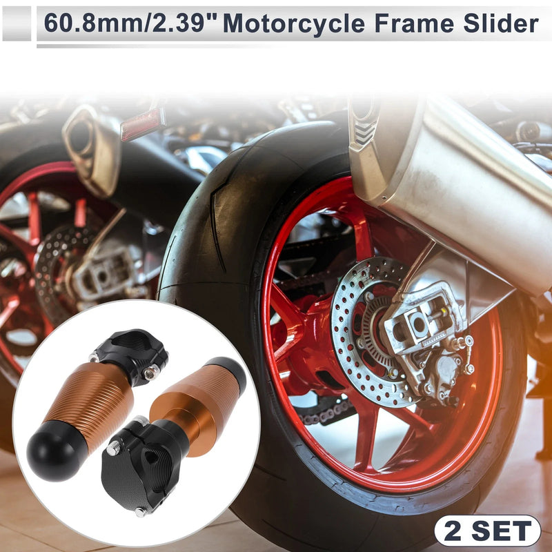 Make Model Aluminum Alloy Motorcycle Slider Frame - 2 x Orange