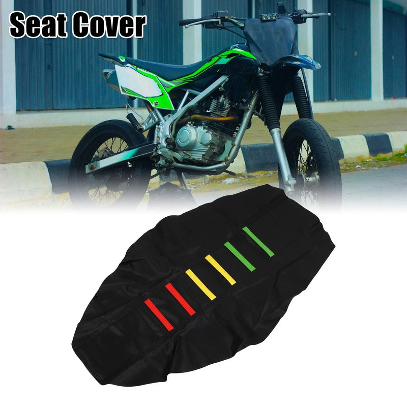 Motorcycle Pit Dirt Bike Faux Leather Soft Seat Cover Seat Cushion Multicolor