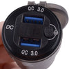 BMW - Voltage Meter Dual USB Adapter Charger Socket (Fits Various Models)