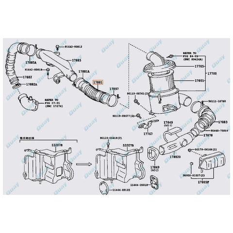 Toyota Hilux 4Runner Surf KZN130 Air Cleaner Rubber Intake Hose (1997-2005)