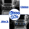 Chevy Silverado / GMC Sierra 8 x Blue AC Radio Knob Covers (2014-2018)