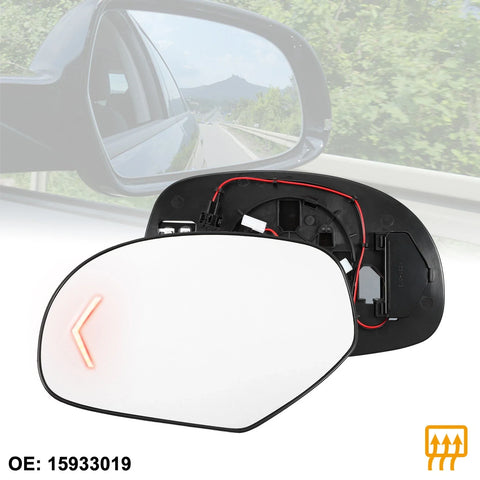Tahoe Yukon Sierra Silverado Driver Side Heated LED Signal Mirror Glass