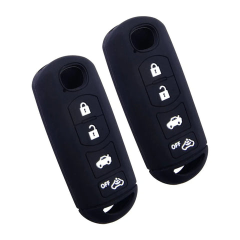 Mazda 3, 5, 6, CX-5, CX-7, CX-9 2 x Black Silicone Key Shell Covers