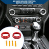Ford Mustang (2015-2021) - 2 Pcs Red AC Climate Switch Knob Cover Ring