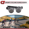Universal 1 Pc Motorcycle Goggles Black Lens Silver Tone Frame Glass ABS