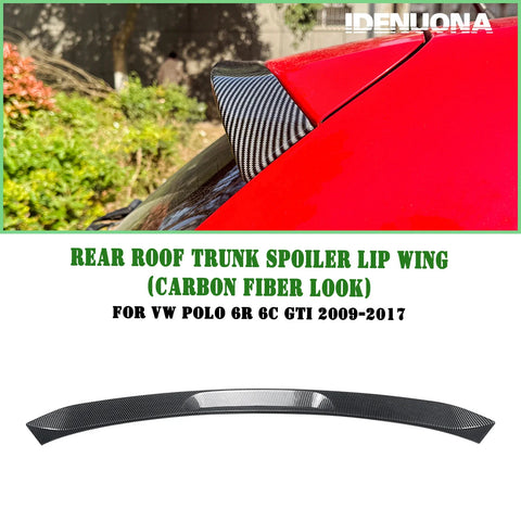 VW Polo 6R / 6C GTI 1x Carbon Look Rear Boot Spoiler Lip (2009-2017)