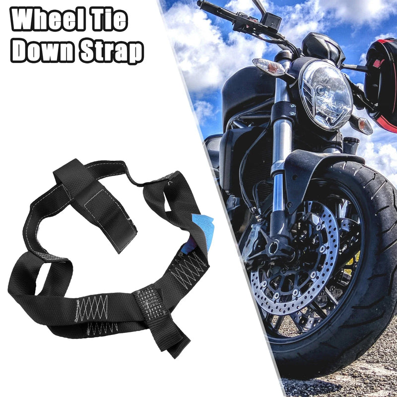 Motorcycle Universal Nylon Black Rear Wheel Transport Tie Down Strap