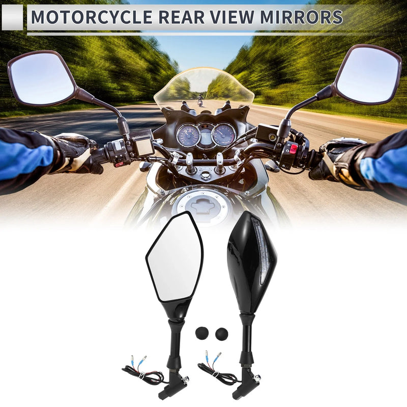 M10 Motorcycle Rear View Mirrors / 1 set / Mirrors Black Iron Plastic