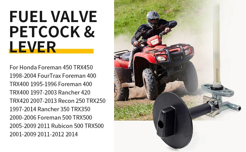 Honda Rancher 420 TRX420 Fuel Valve Petcock & Lever Screw (2007–2013)