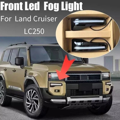2024+ Toyota Prado Land Cruiser LC250 Front Fog Light Lamp Strip Trim 2 x