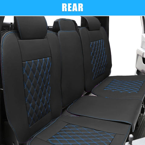 Dodge Ram Rear Car Seat Protectors Pad Black Blue 3 Pcs Seat Covers