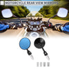 M6 Motorcycle Rear View Mirrors Round Shape Black Aluminum Alloy 1 Set