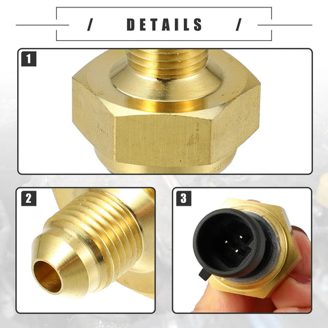 Ford F-250 (2005-2010) - Metal, Black Brass Tone Engine Oil Pressure Sensor