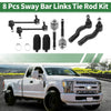 Mercury Milan 8pcs Front Suspension Kit Tie Rod Ends & Sway Bar Links