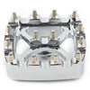 Harley Softail Dyna Sportster Chrome MX Style Brake Pedal Pad Cover (2000-2023)