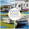 Boats & Campers Stainless Steel Tent Track Ring Set 10 Rings & 10 Hooks
