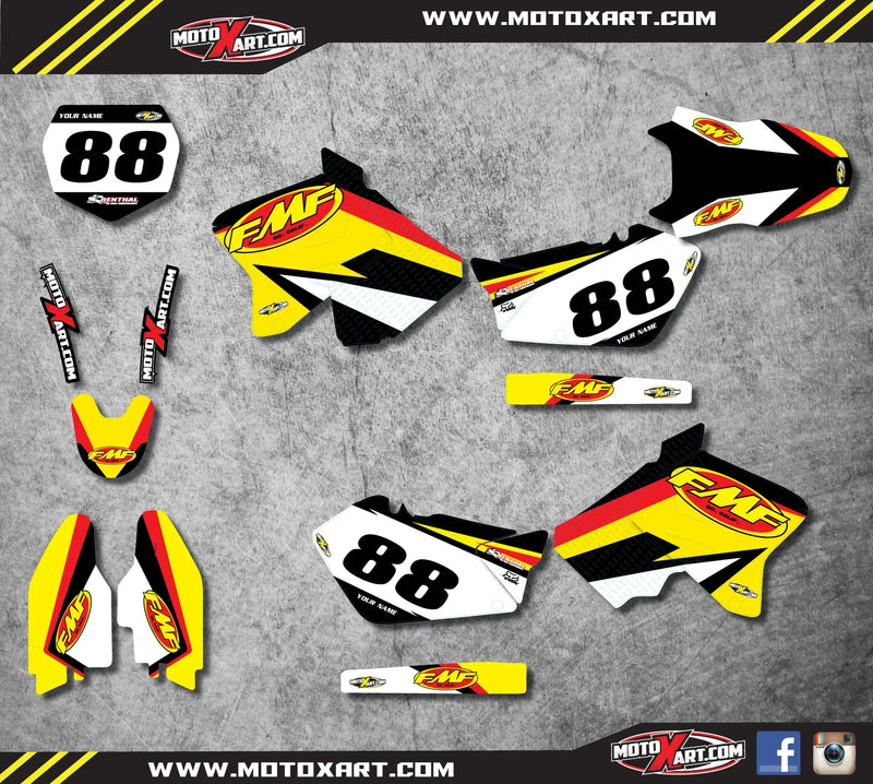 Suzuki RM 125 250 (2001-2016) - Thermal Style Decals Custom Sticker Kit
