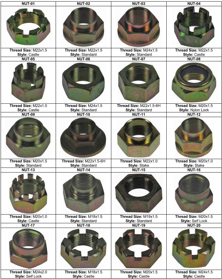 OLDSMOBILE All CV Axle Nut 2 x M27x2.0 Self Lock (1992–2004)