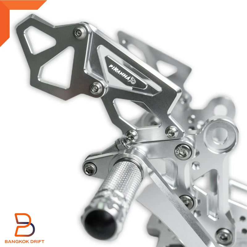 Honda Monkey 125, Grom MSX125 Silver Adjustable Rear Footpegs (2018-2023)