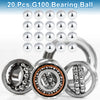 13.0mm Bearing Ball, Steel G100 Precision Silver Tone 20 pcs