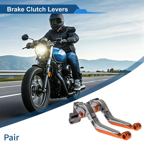 Kawasaki ER-5 Orange 2 x Adjustable Short Long Brake Clutch Levers