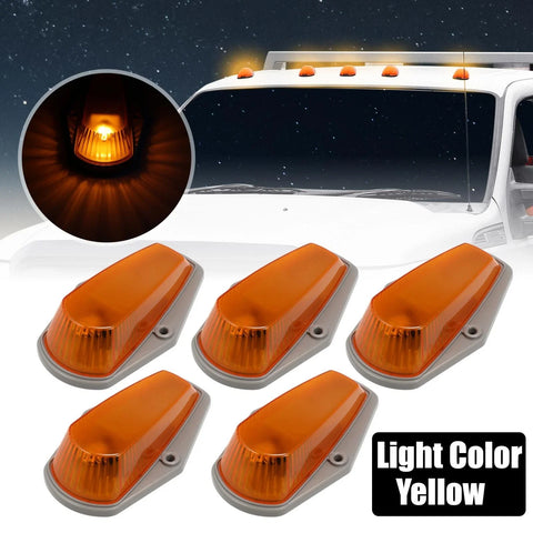 Ford F-150 5 x Yellow LED Cab Marker Light Covers (1980-1997)