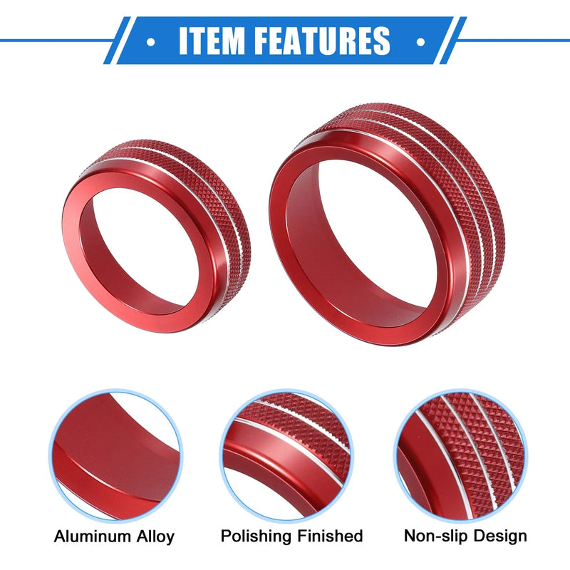 Dodge Dart 3 x AC Audio Volume Tune Switch Knob Ring Covers (2012-2018)