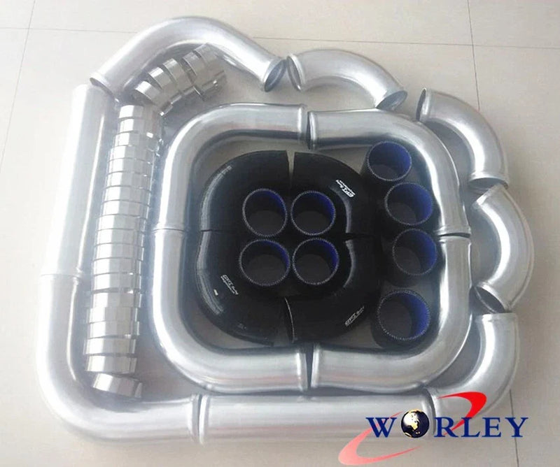 Cars 3" 76mm Aluminum Universal Intercooler Turbo Piping Kit