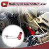 Bosuer M5 Silver Tone Red Folding Motorcycle Gear Shifter Lever