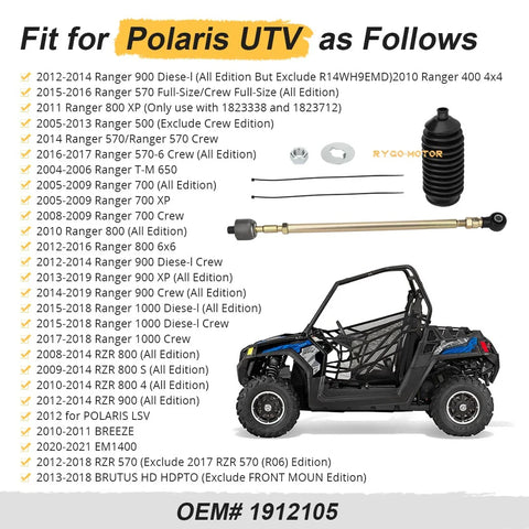 Polaris Ranger 1000–400 Diesel Steering Rack Tie Rod Kit