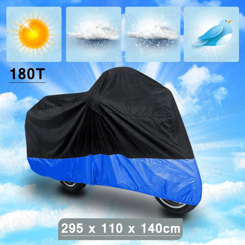 Harley Road Glide Ultra FLTRU FLTR Touring XXXL Black+Blue Motorcycle Cover