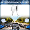 Motorcycle M8/M10 Handlebar Rear View Mirrors White Aluminum 1 Set