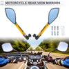 M8 / M10 Motorcycle Rear View Mirrors Black Gold Tone Aluminum Alloy