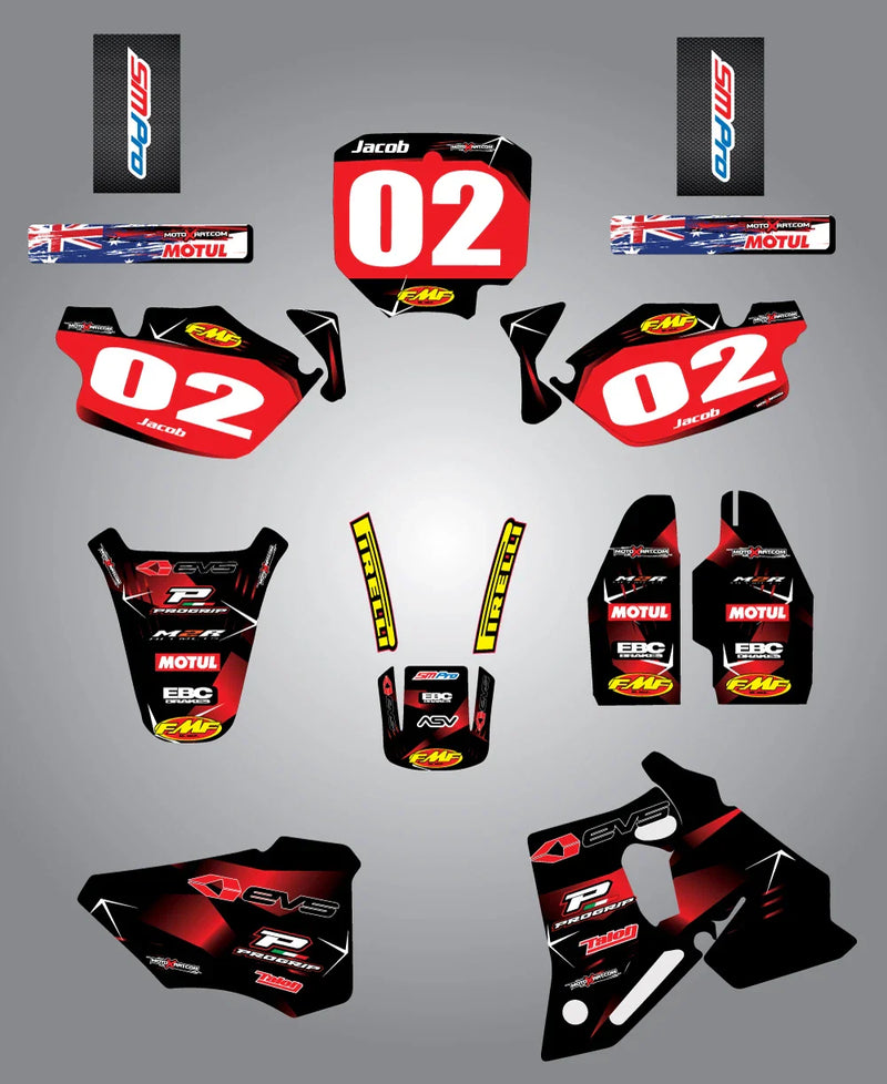 Honda CR 80 Custom Graphic Kit - Barbed Style (1996-2002)