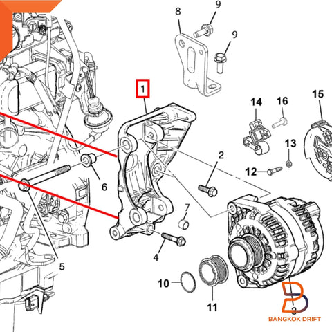 Holden Colorado Trailblazer Alternator Support Tensioner Bracket (2012-2020)