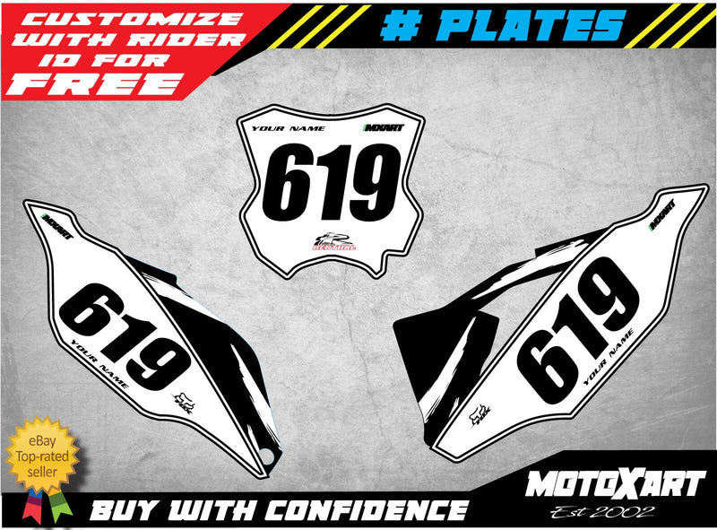 Kawasaki KXF 450 Custom Number Plate Kit/Decals (2019-2020)
