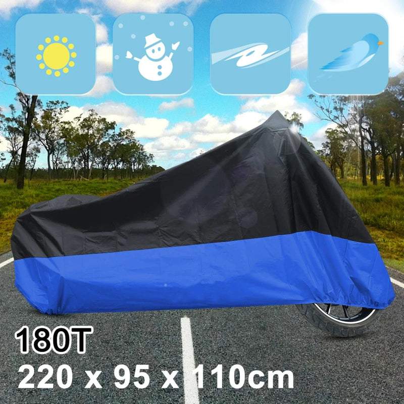 Make Model L Rain Dust Motorcycle Cover Blue Outdoor Waterproof UV