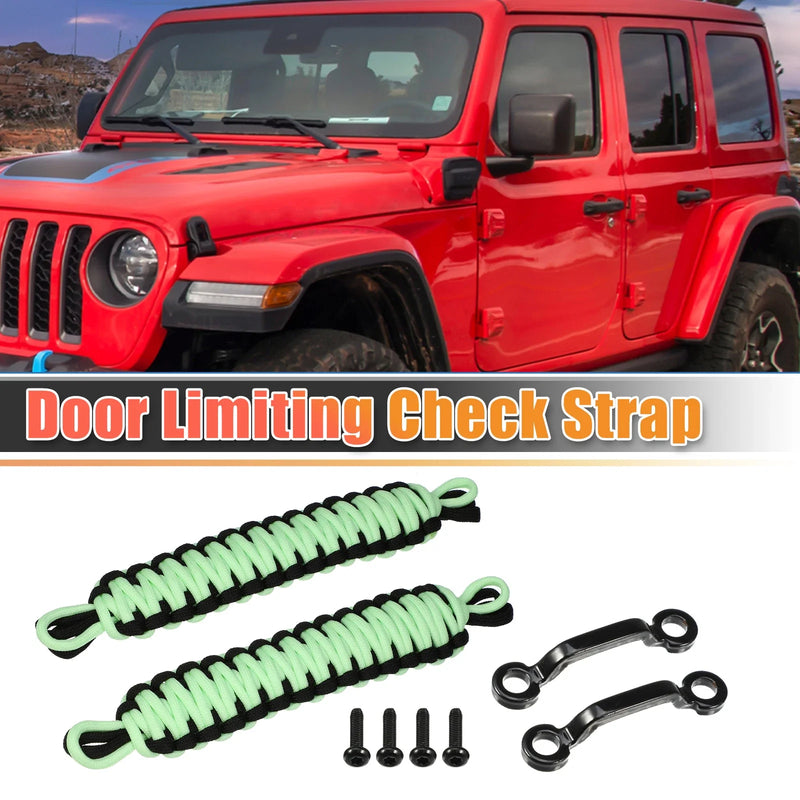 Jeep Wrangler JK (2011-2018) Black Light Green Door Limiting Straps Set