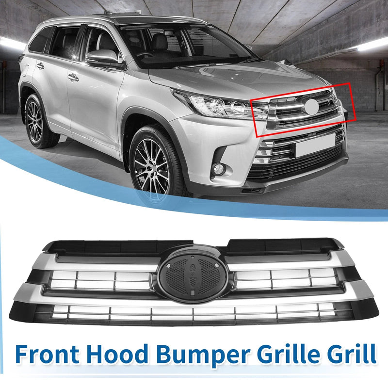 Toyota Highlander (2017-2019) Black Front Upper Hood Bumper Grille