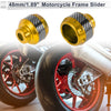 Motorcycle 14mm Aluminum Alloy Carbon Fiber Motorcycle Slider Frame 2 x Gold Tone