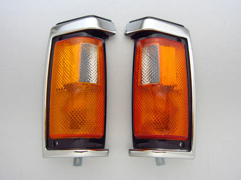 Nissan Navara D21 Pickup Chrome Corner Light Signal Indicators (1986-1989)