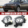 BMW X5 Pair Front Bumper Fog Light Lens Lamp Covers Clear (2011–2013)